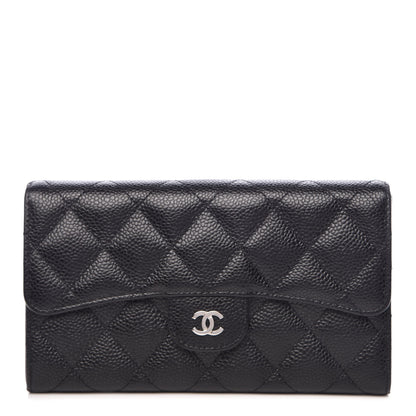 Chanel Caviar Quilted Long Flap Wallet Black 1 of 12