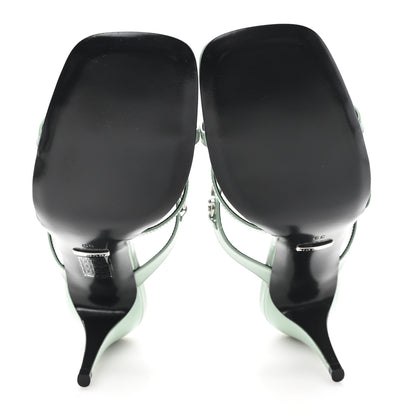 Gucci Regent Calfskin Horsebit Mid Heel Sandals 39 Pacific Green 6 of 9