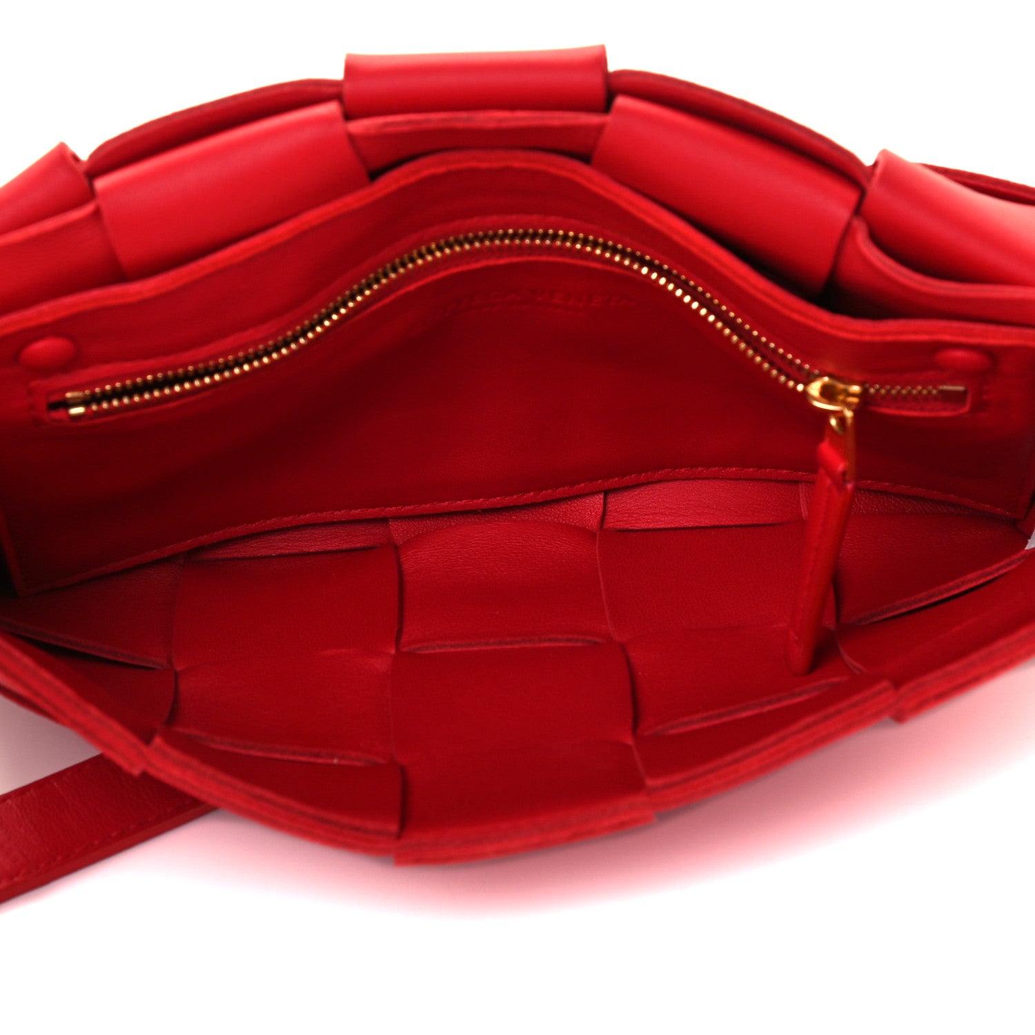 Bottega Veneta Lambskin Maxi Intrecciato Cassette Crossbody Bag Bright Red 5 of 11