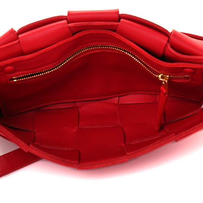Bottega Veneta Lambskin Maxi Intrecciato Cassette Crossbody Bag Bright Red 5 of 11