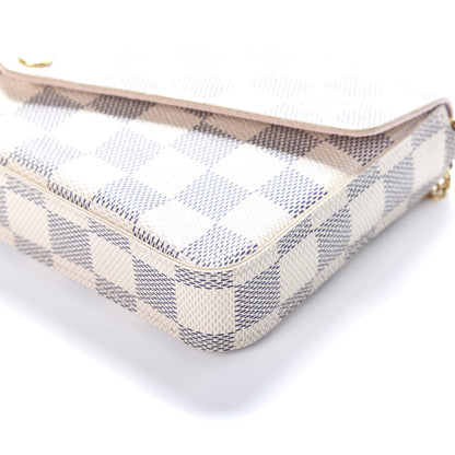 Louis Vuitton Damier Azur Pochette Felicie Chain Wallet Rose Ballerine 9 of 9