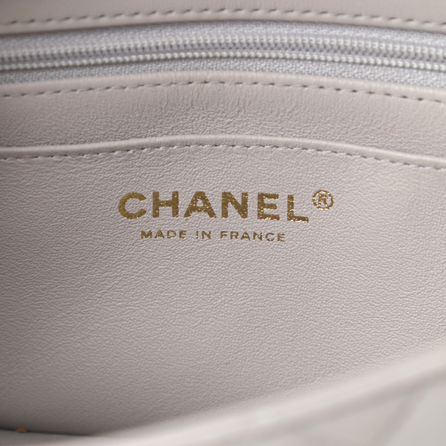 Lambskin Quilted Mini Top Handle Rectangular Flap Grey