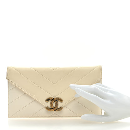 Chanel Lambskin Cocomail Envelope Wallet Insert White 2 of 7