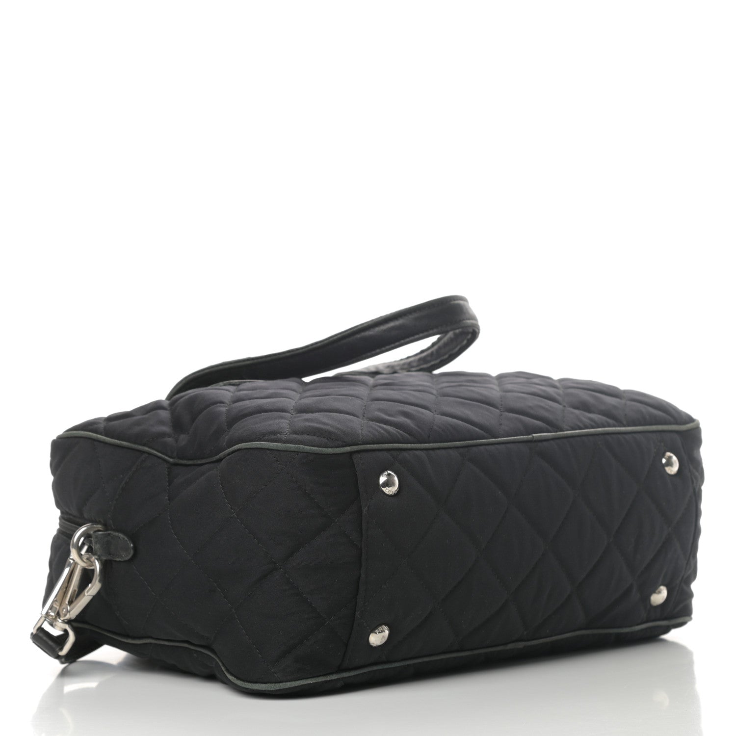 Prada Nylon Tessuto Impuntu Quilted Bowler Black 4 of 19