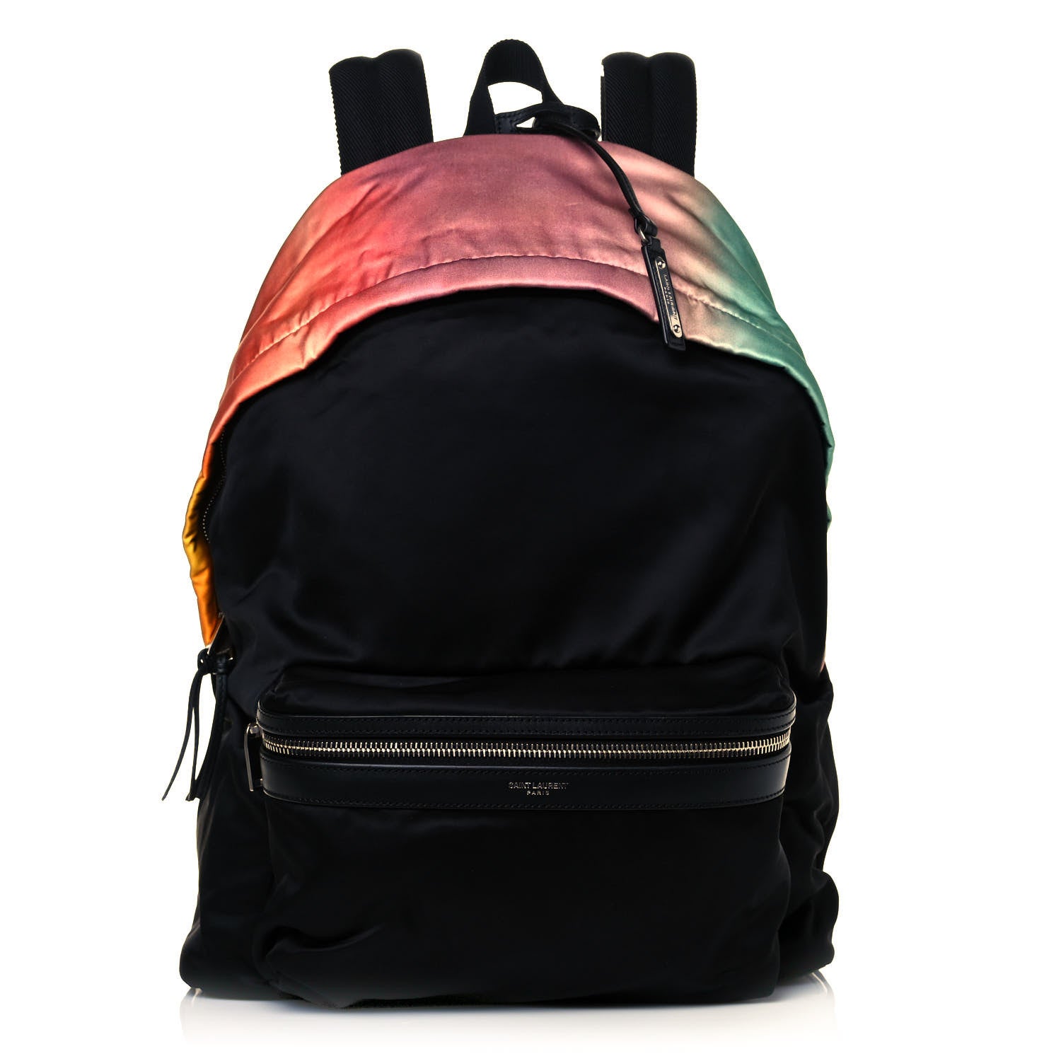 Saint Laurent Canvas Satin Degrade City Backpack Black Multicolor 1 of 9