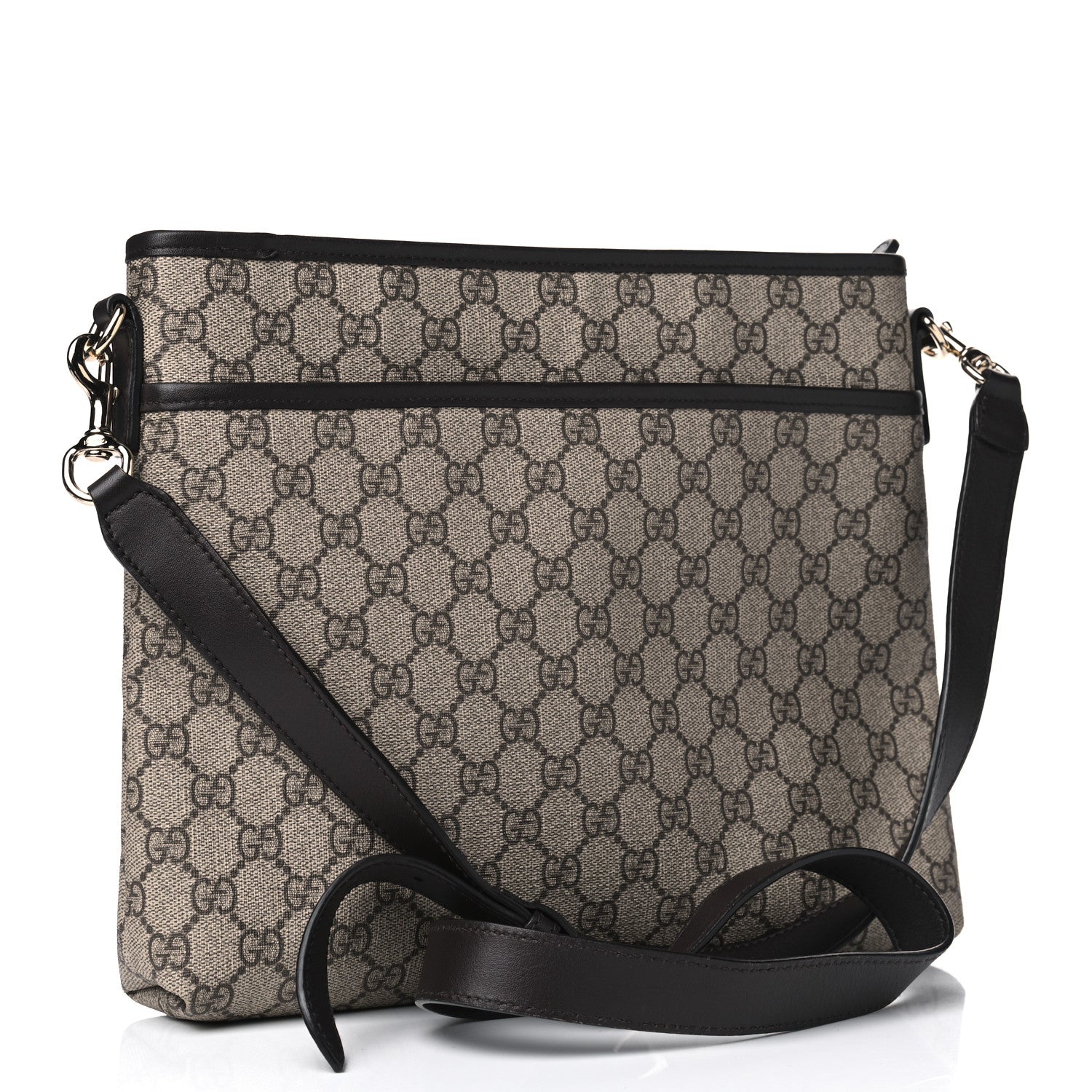 Gucci GG Plus Monogram Medium Flat Messenger Bag Dark Brown 2 of 6