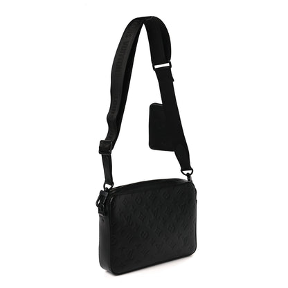Louis Vuitton Calfskin Monogram Shadow Duo Messenger Black 3 of 8