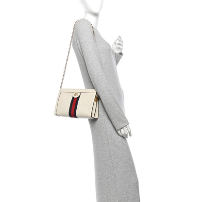 Gucci Textured Calfskin Web Small Ophidia Chain Shoulder Bag Mystic White 2 of 10