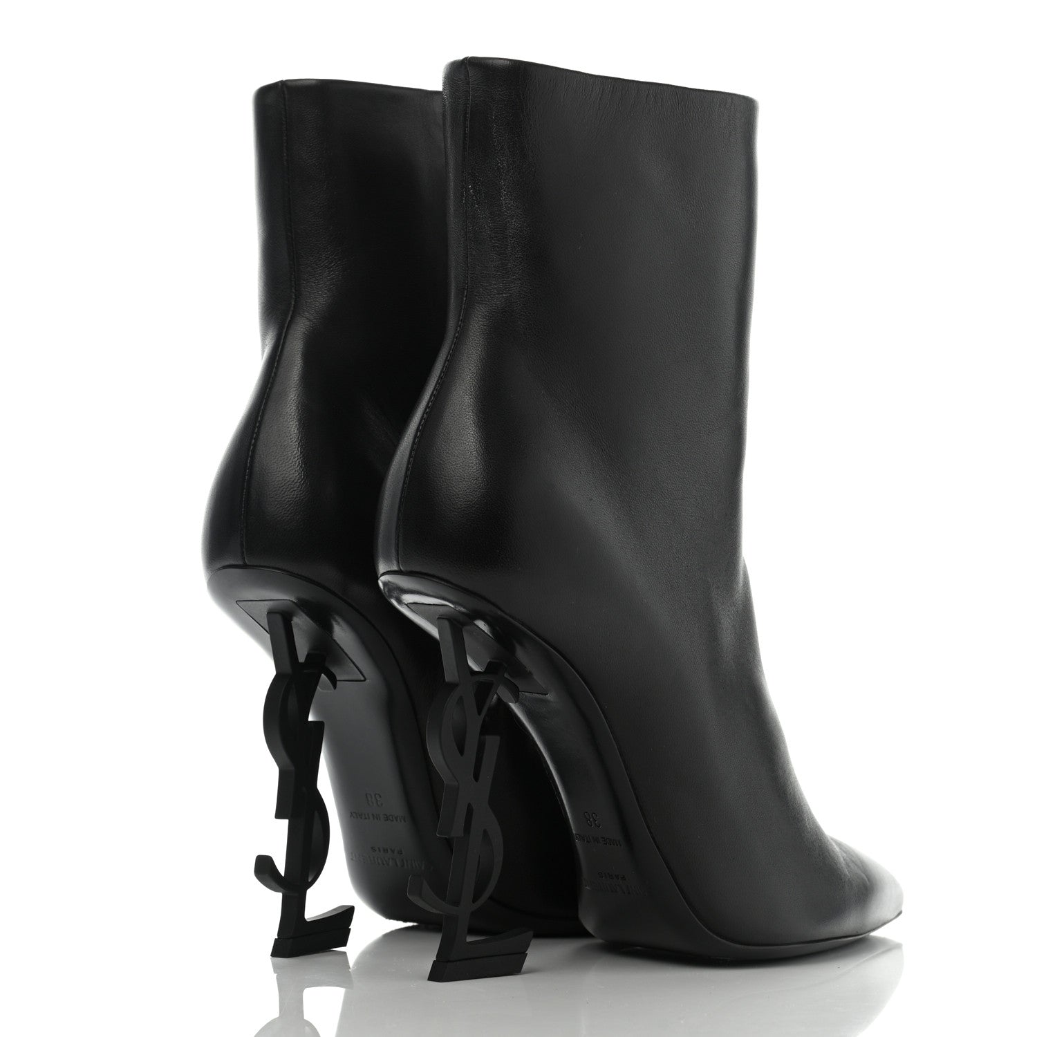 Saint Laurent Calfskin Opyum Ankle Boots 38 Black 4 of 13