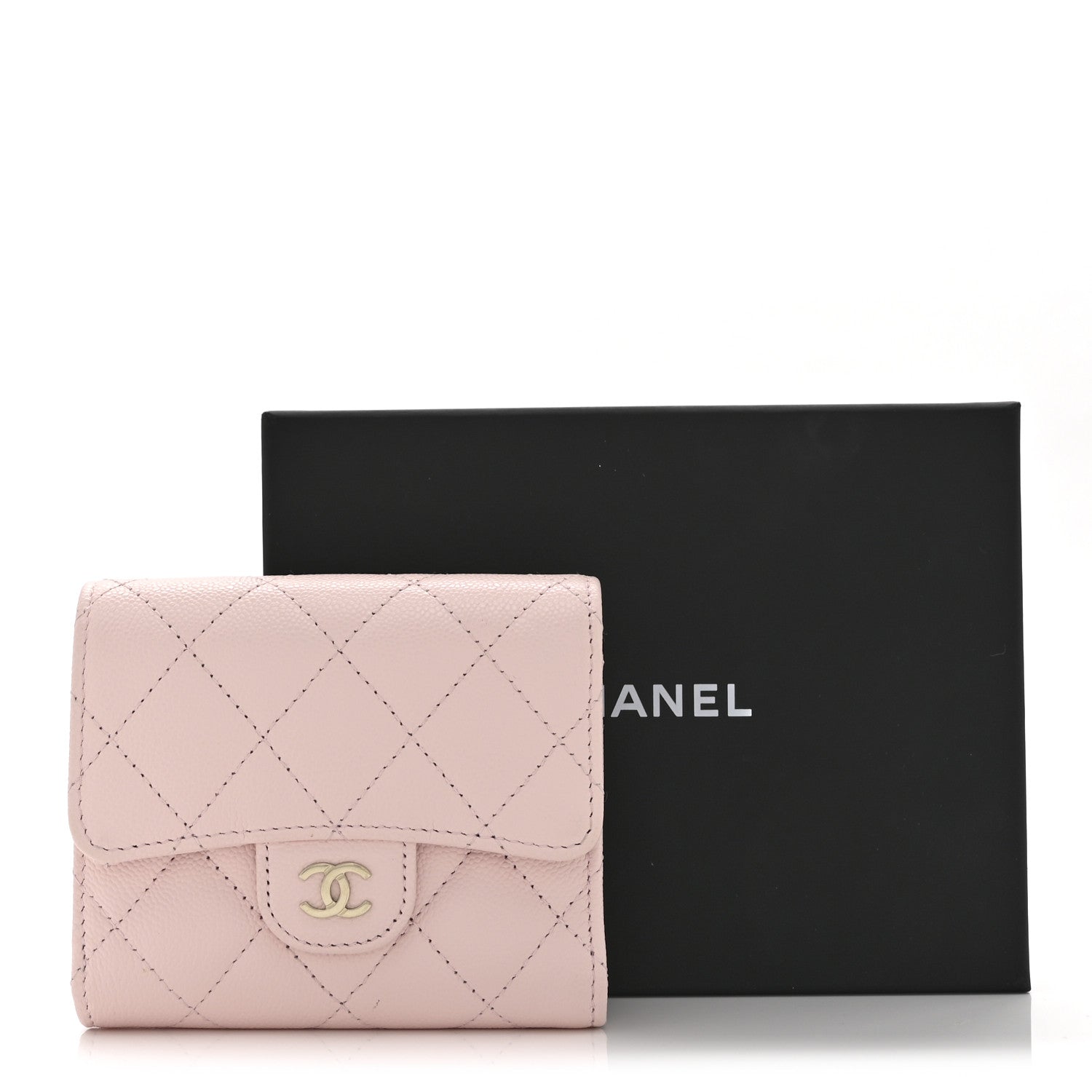 Chanel Caviar Quilted Compact Flap Wallet Light Pink 11 of 11