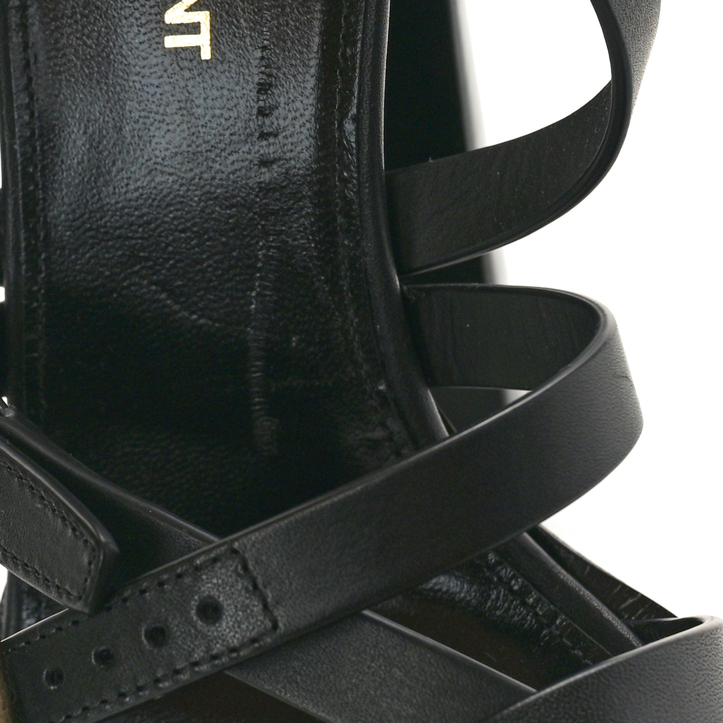 Calfskin Platz Platform Sandals 38.5 Black