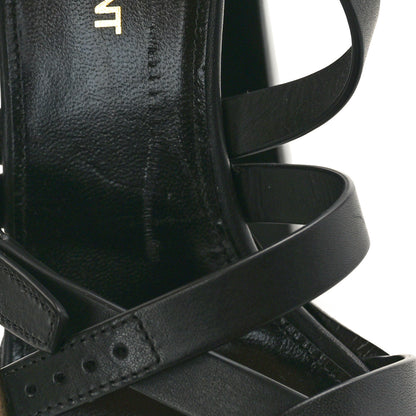 Saint Laurent Calfskin Platz Platform Sandals 38.5 Black 10 of 12