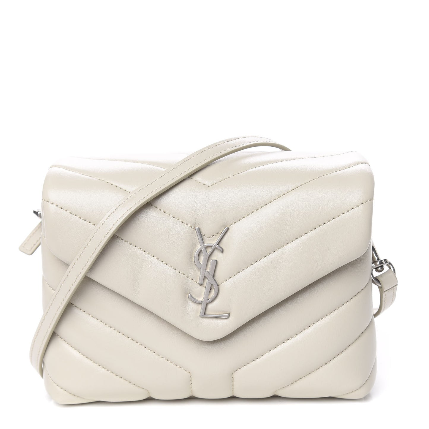 Calfskin Y Quilted Monogram Toy Loulou Crossbody Bag Ivory