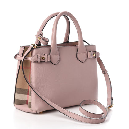 Burberry Grainy Calfskin House Check Small Banner Tote Pale Orchid 3 of 10
