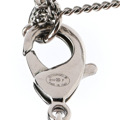 Chanel Pearl Baguette Crystal CC Long Necklace Silver 6 of 7
