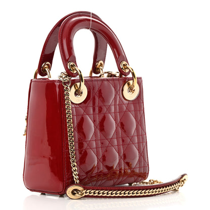 Christian Dior Patent Cannage Mini Lady Dior Red 3 of 12