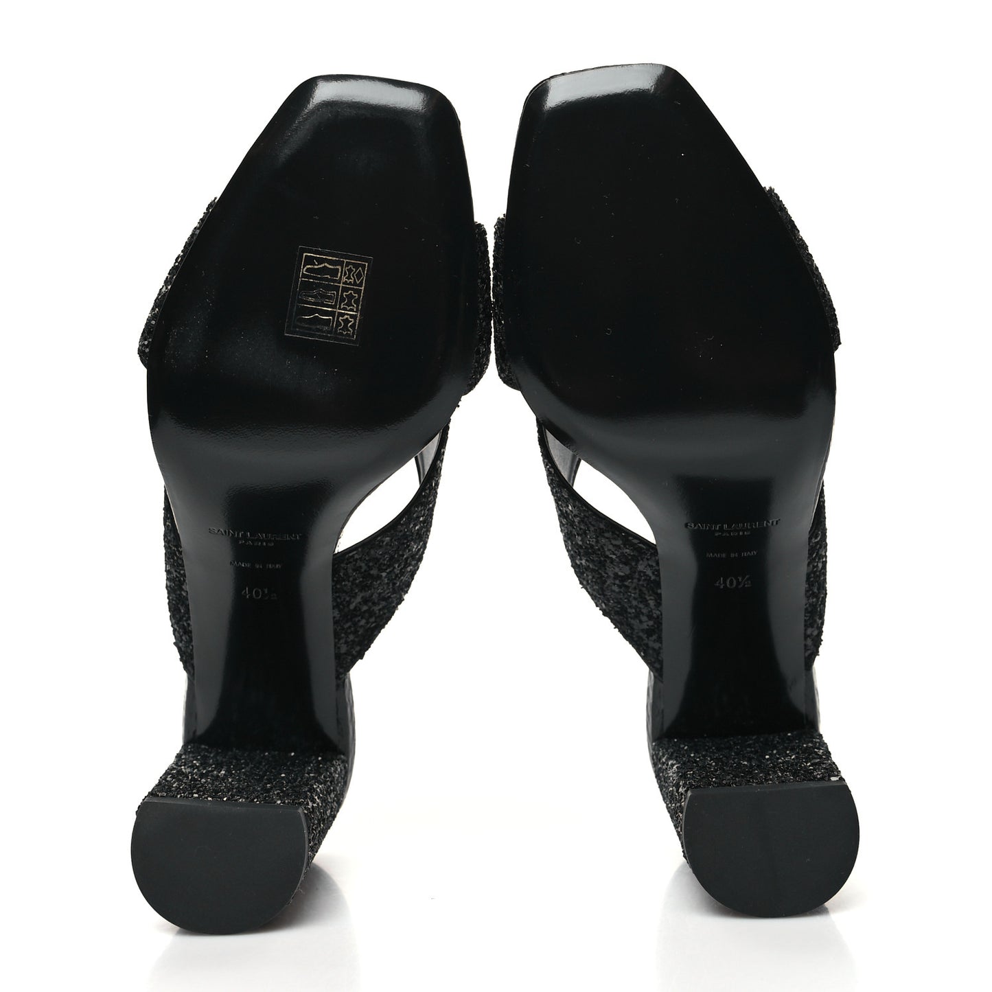 Glitter LouLou 70 Mule Sandals 40.5 Black