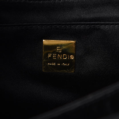 Fendi Parchment Calfskin Studded Shoulder Bag Black 6 of 7