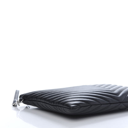 Saint Laurent Calfskin Matelasse Monogram Cassandre Tablet Pouch Black 6 of 10