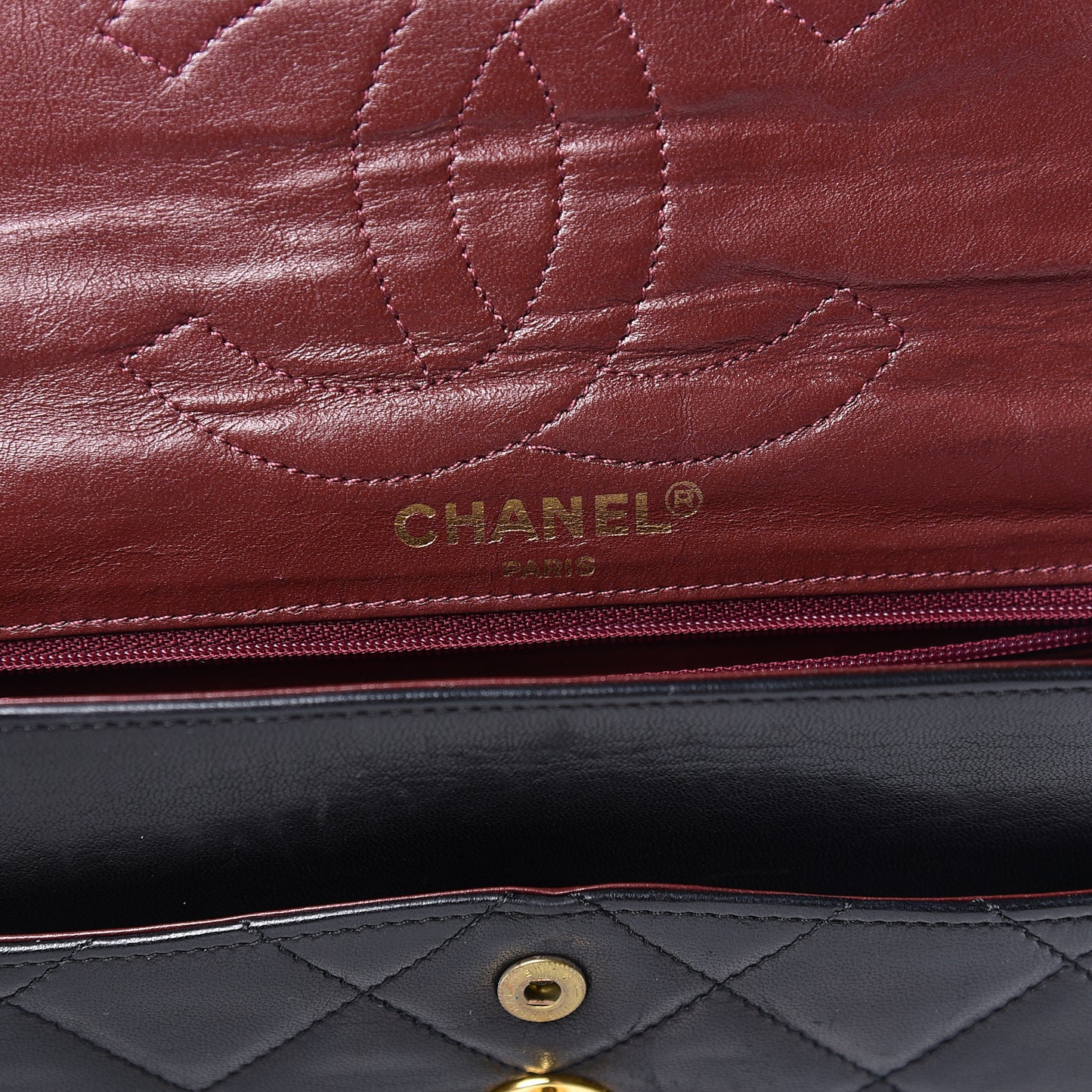 Lambskin Quilted Medium Double Flap Black
