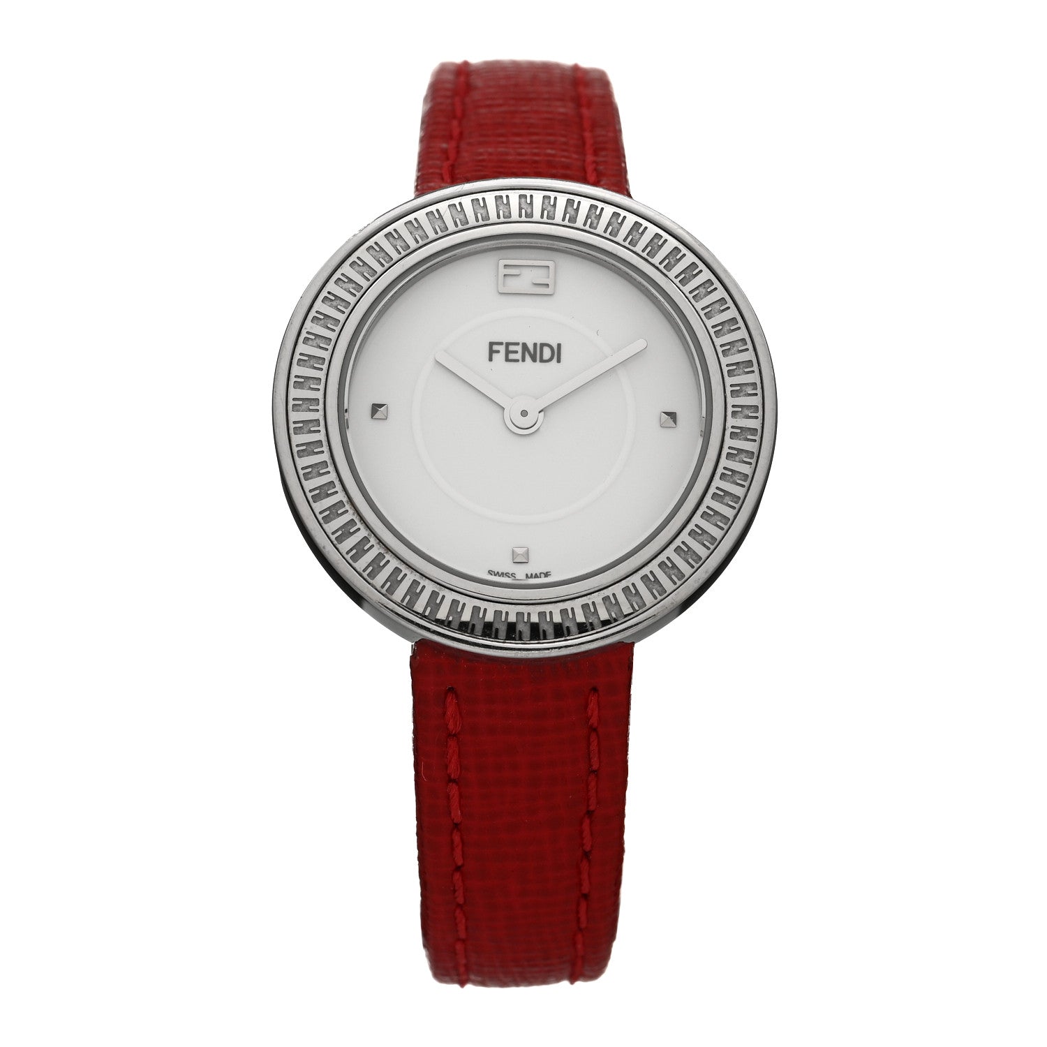 Fendi Stainless Steel Calfskin 28mm My Way Quartz Watch Red 1 of 5