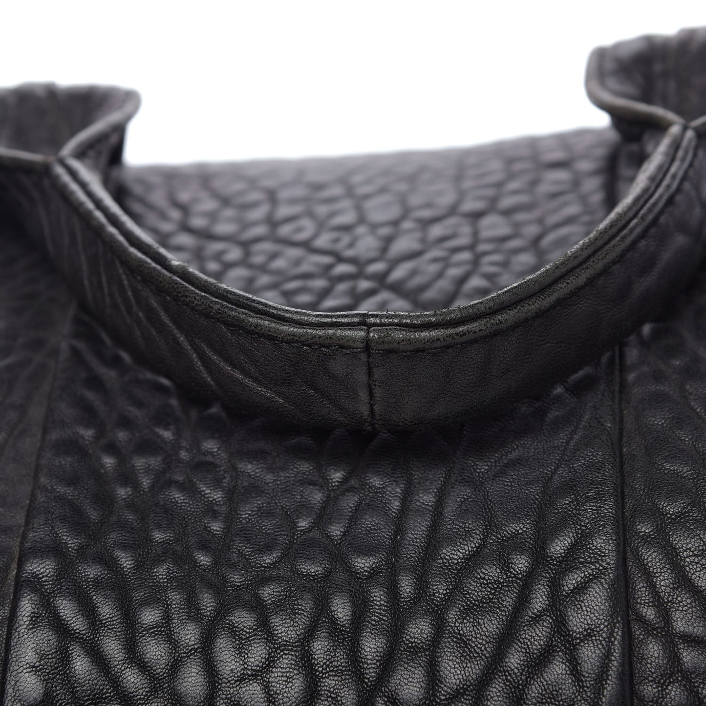 Pebbled Lambskin Rocco Black Rose Gold Hardware