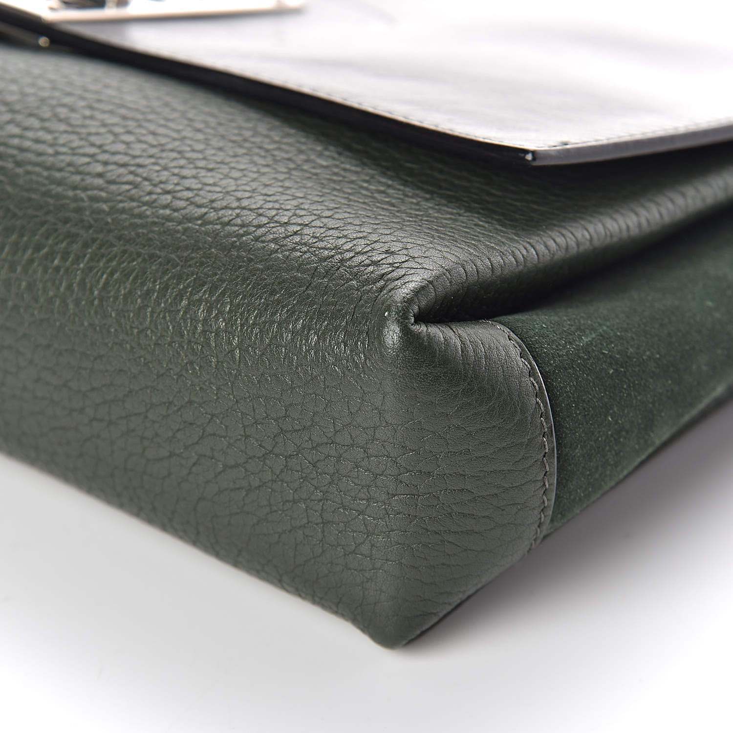 Proenza Schouler Ciclone Pebbled Calfskin Suede PS Elliot Clutch Dark Military 9 of 13