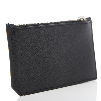Saint Laurent Grained Calfskin 5 Fragments Zip Pouch Card Holder Black 3 of 7