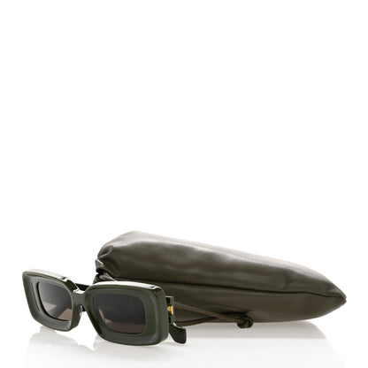 Loewe Acetate Rectangular Sunglasses LW40101I Dark Olive 7 of 7