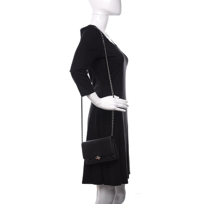 Chanel Grained Calfskin Quilted CC Box Wallet On Chain WOC Black 2 of 13