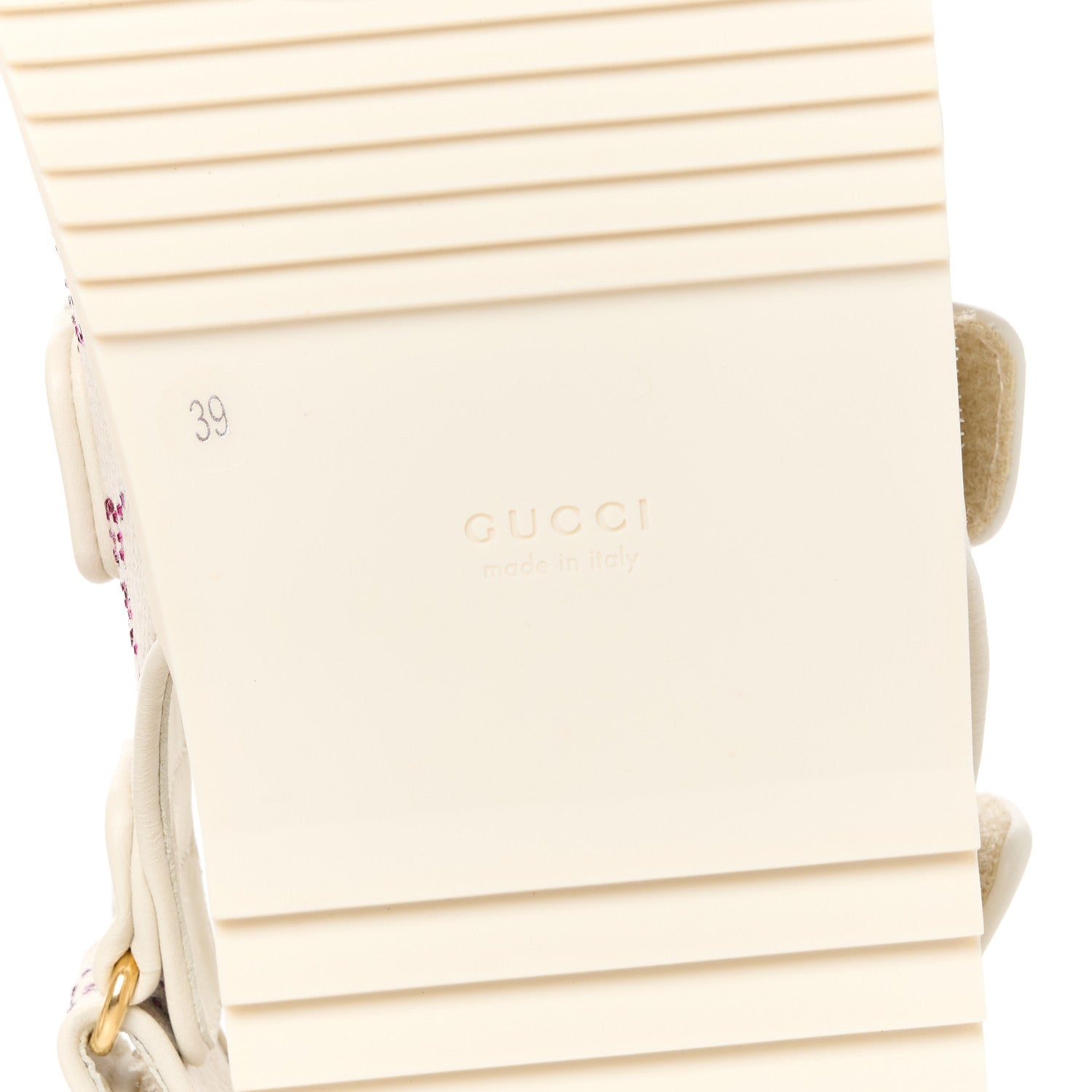 Gucci Canvas Lame Crystal GG Monogram Double G Womens Dad Sandals 39 Gardenia Silver Mystic White 7 of 9