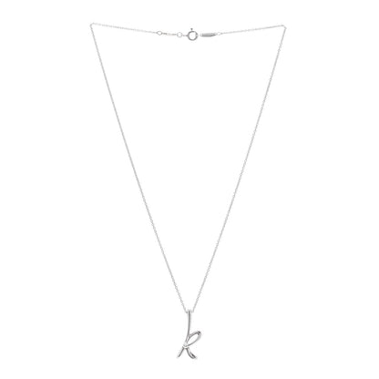 Tiffany Sterling Silver Elsa Peretti Letter K Pendant Necklace 3 of 6