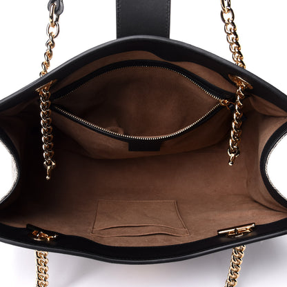 Gucci GG Supreme Monogram Medium Padlock Tote Black 5 of 10