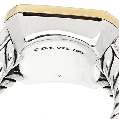 David Yurman Sterling Silver 18K Yellow Gold Amethyst Iolite Three Stone Novella Ring 52 6 5 of 6