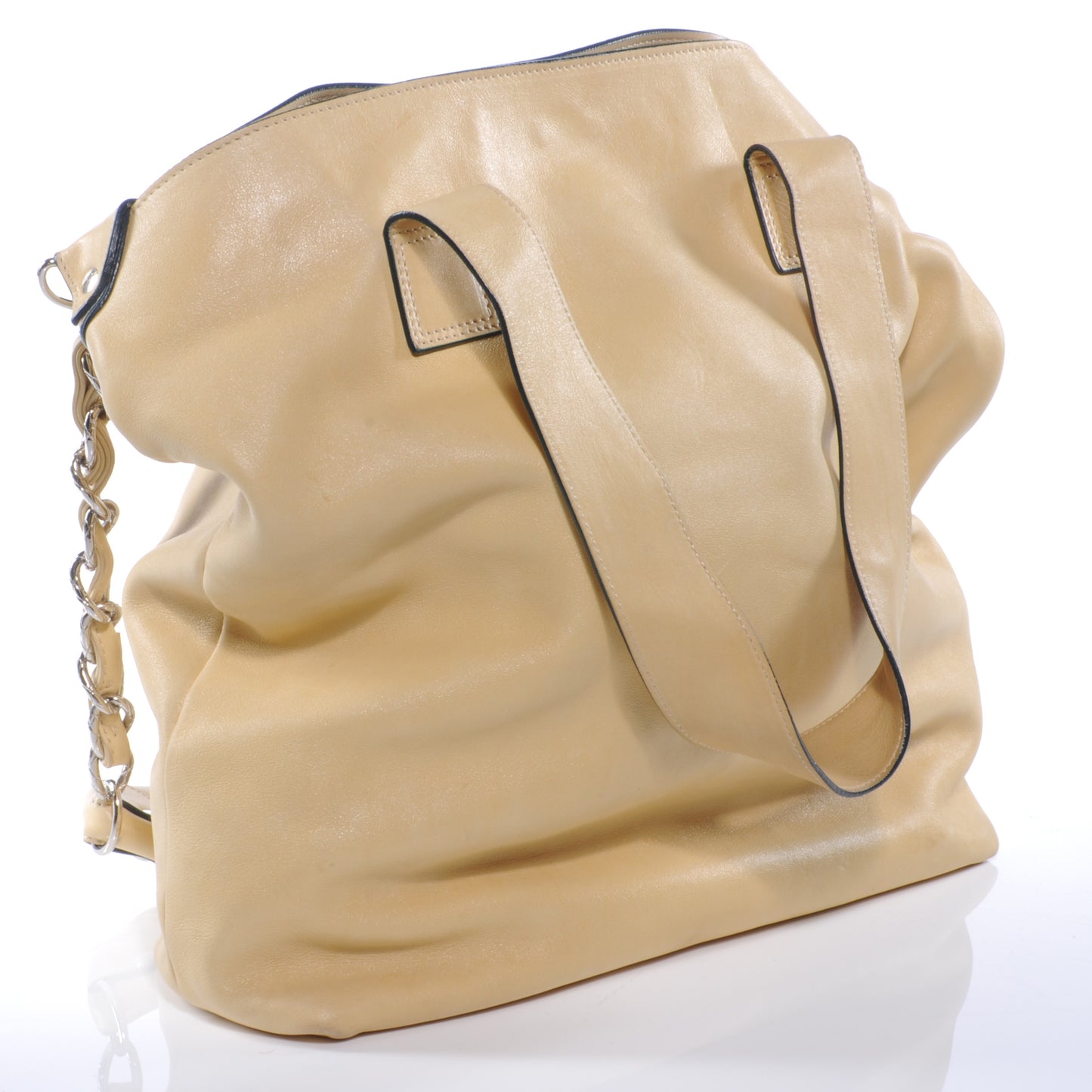 Lambskin Edgy Tote Beige