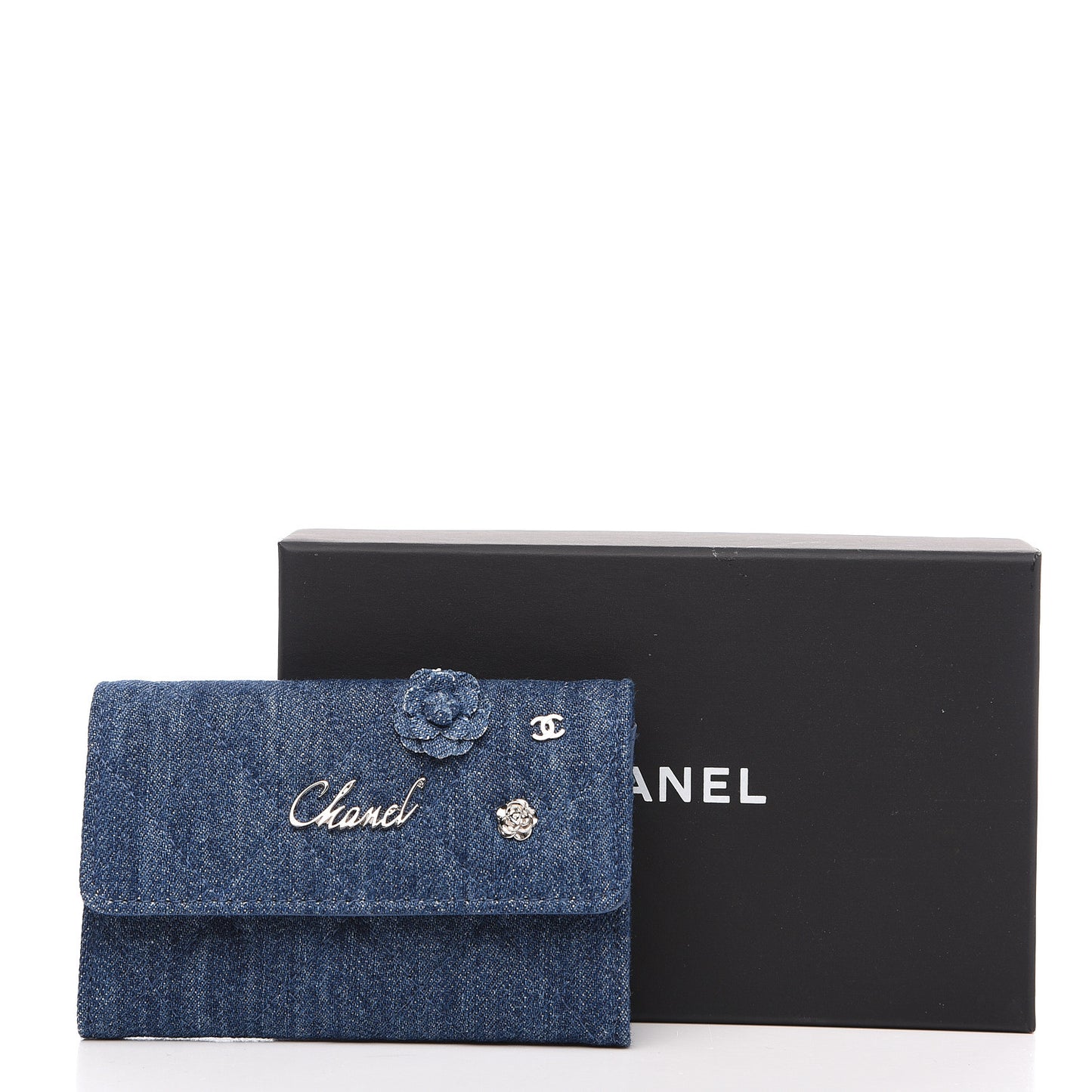 Denim Camelia Charms Card Holder Blue