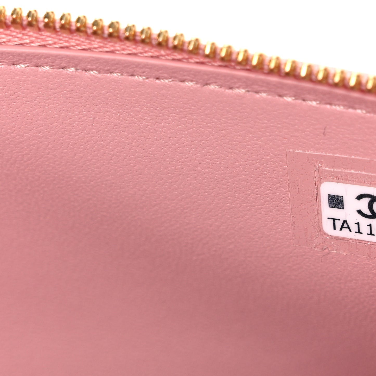 Calfskin Crocodile Embossed Crococo Top Handle Slim Vanity Case With Chain Pink