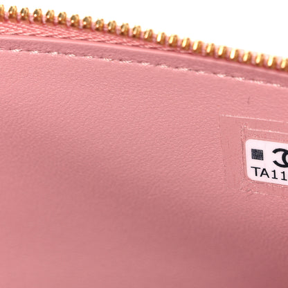 Chanel Calfskin Crocodile Embossed Crococo Top Handle Slim Vanity Case With Chain Pink 7 of 11