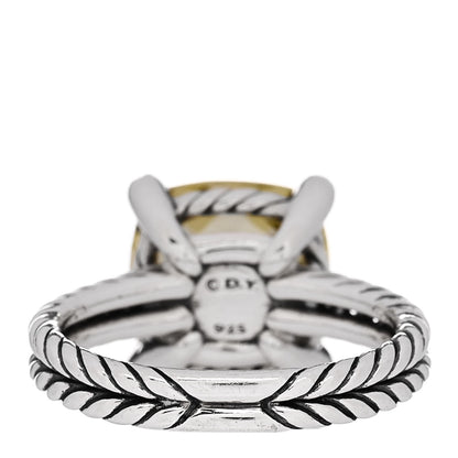 David Yurman Sterling Silver Diamond Lemon Citrine 11mm Chatelaine Ring 54 7 4 of 5