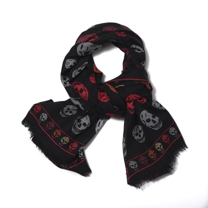 Alexander McQueen Modal Wool Skull Scarf Black Multicolor 1 of 3