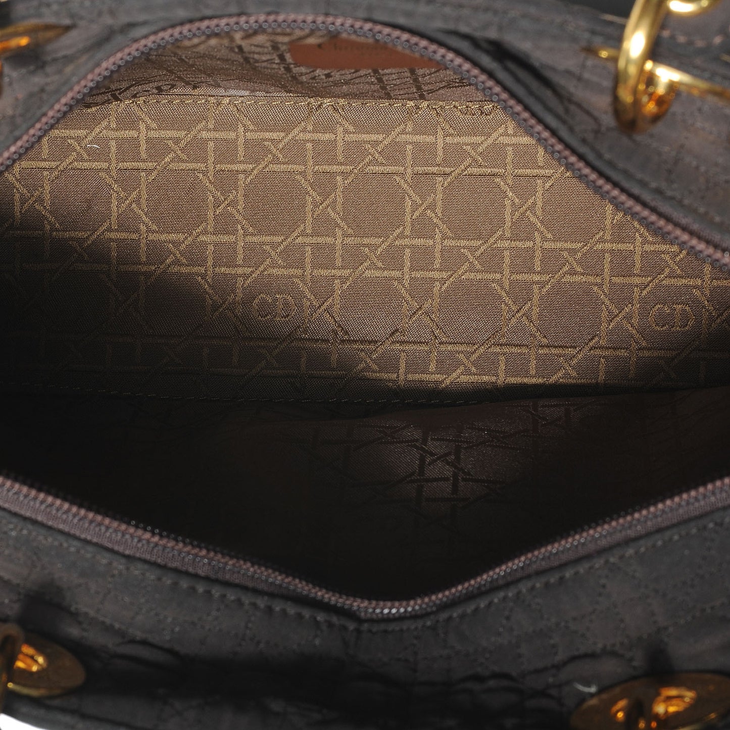Nylon Cannage Large Lady Dior Brown