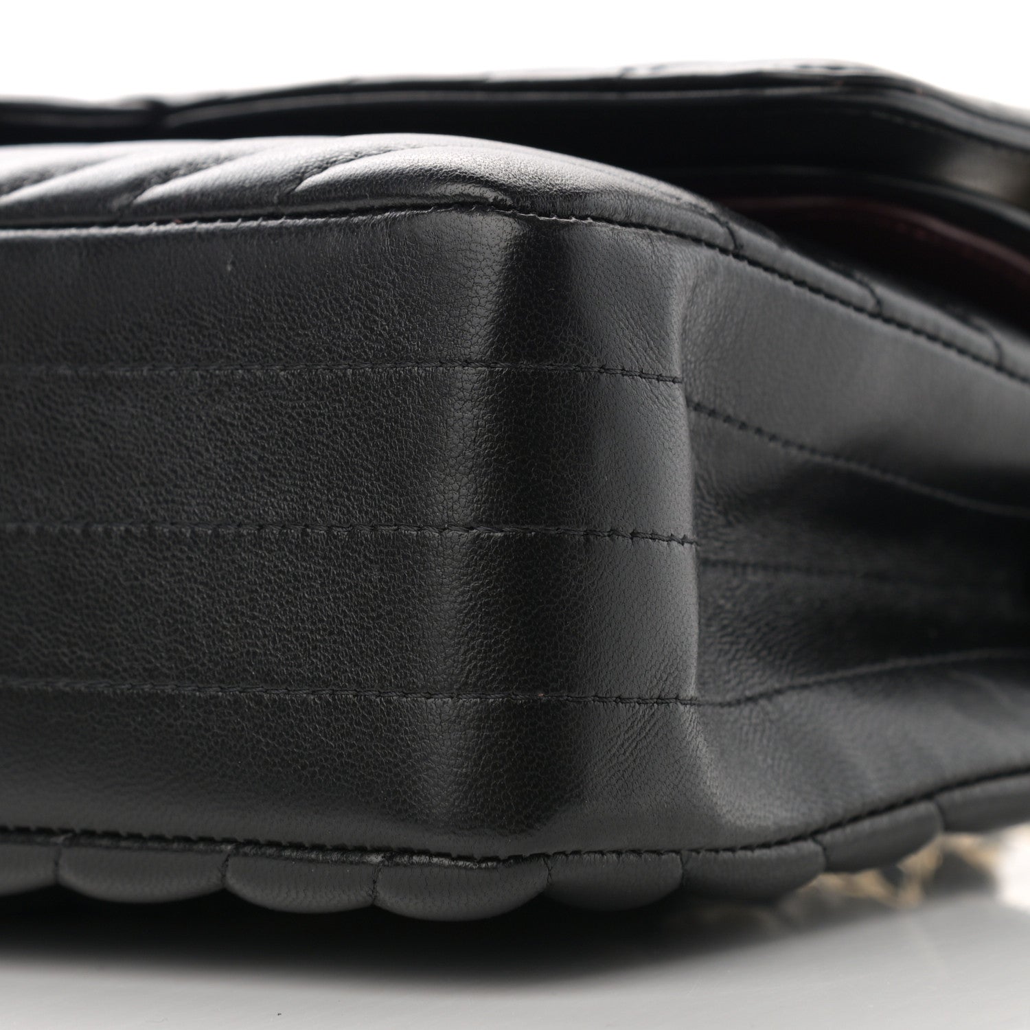 Chanel Lambskin Chevron Quilted Medium Double Flap Black 9 of 14