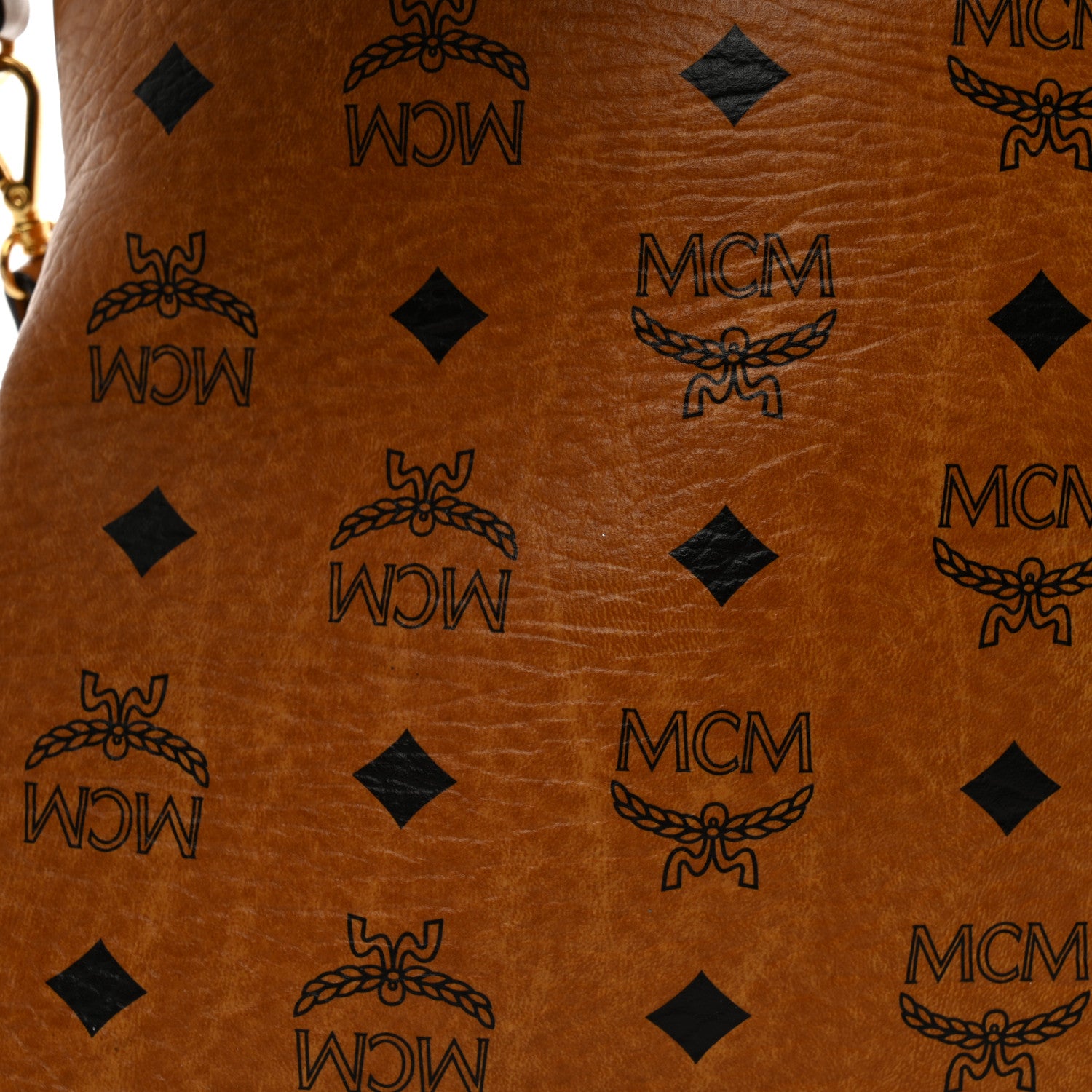MCM Visetos Liz Shopper Tote Pouch Cognac 11 of 16