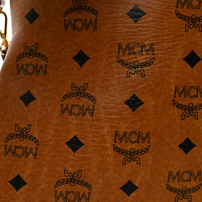 MCM Visetos Liz Shopper Tote Pouch Cognac 11 of 16