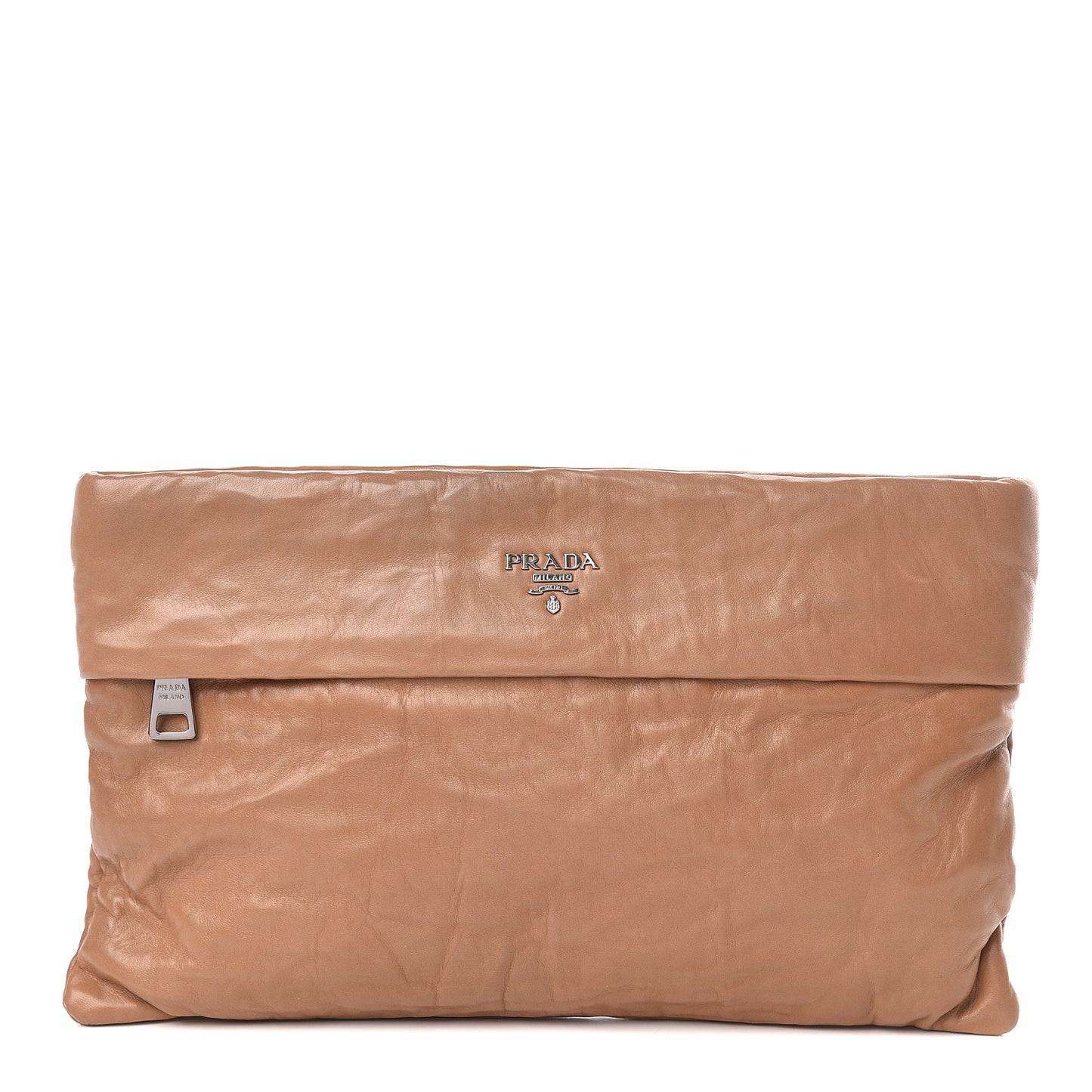 Nappa Zip Clutch Cannella