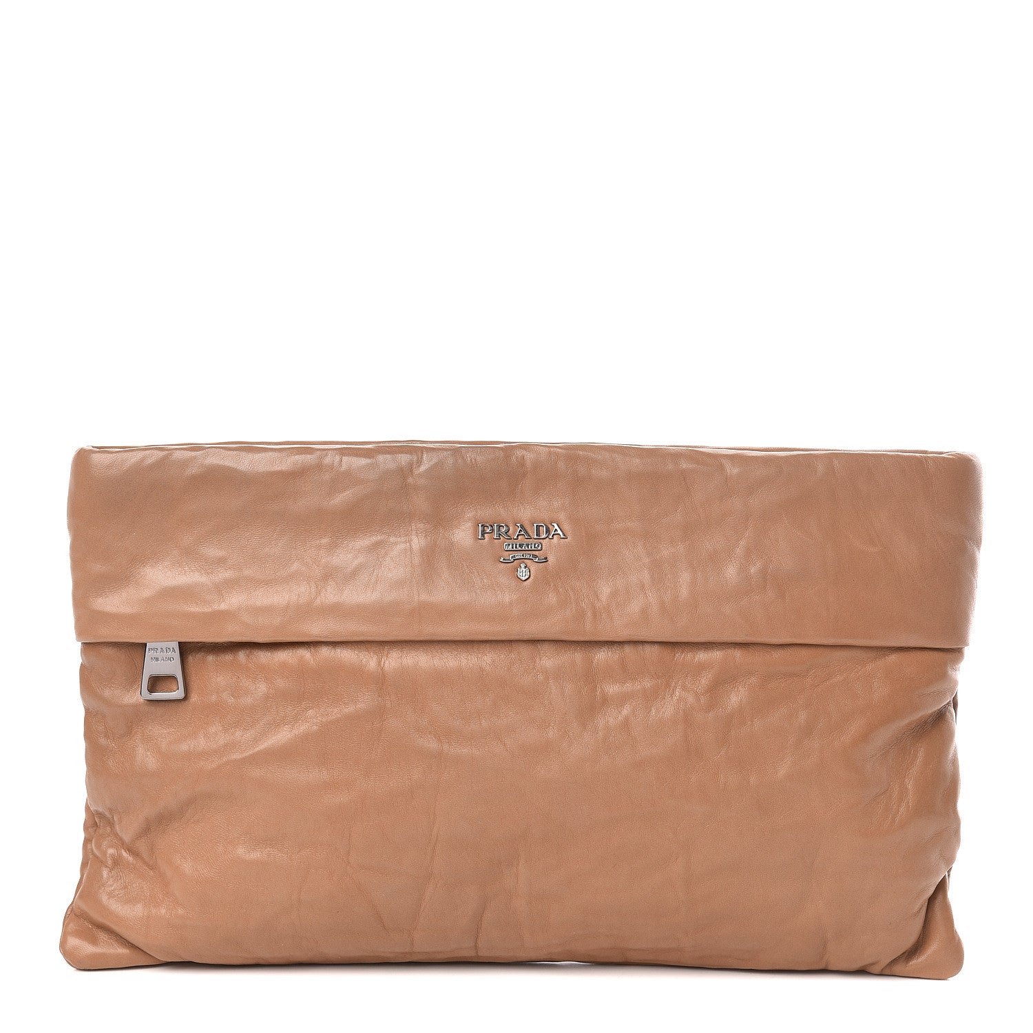 Prada Nappa Zip Clutch Cannella 1 of 8
