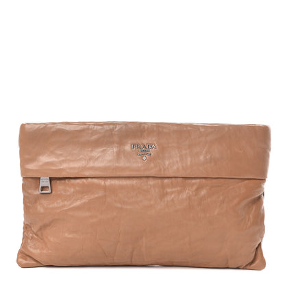 Prada Nappa Zip Clutch Cannella 1 of 8