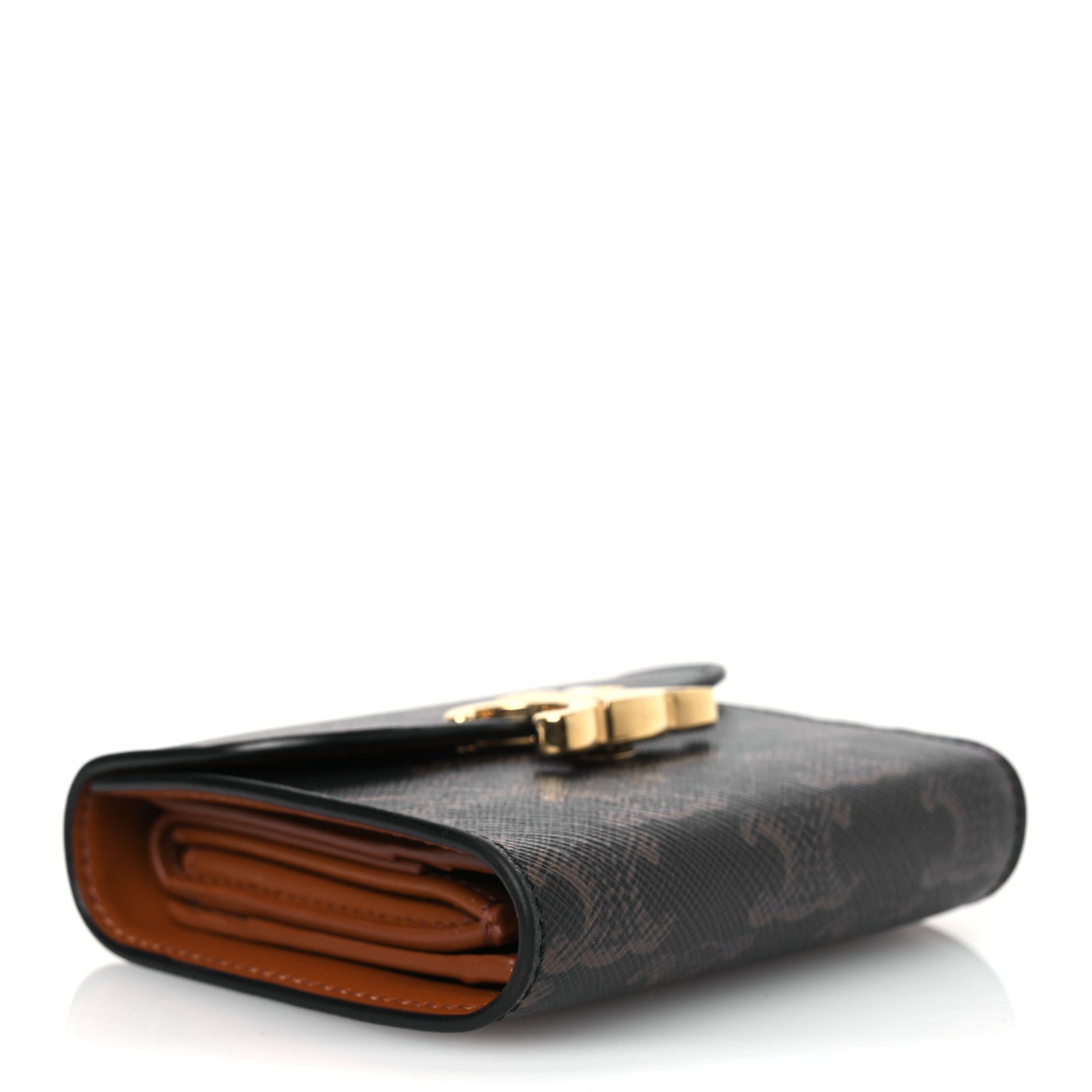 Celine Triomphe Canvas Small Triomphe Wallet Tan 4 of 12