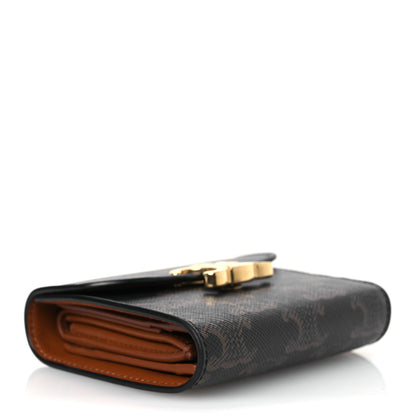 Celine Triomphe Canvas Small Triomphe Wallet Tan 4 of 12