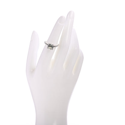 David Yurman Sterling Silver Diamond Prasiolite 8mm Chatelaine Ring 52 6 2 of 5